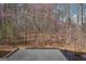 A patio offers a relaxing view of the surrounding woodland area with flowering trees at 204 Eleanor Ct, Stockbridge, GA 30281