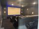 Home theater space with a projector screen, seating, and a bar area at 4371 Minkslide Sw Dr, South Fulton, GA 30331