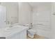 Bathroom featuring a vanity with marble countertop, toilet and a shower and tub combination at 217 Crystal Ct, Hampton, GA 30228