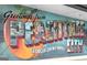 Colorful mural with the text 'Greetings from Peachtree City, Georgia on my Mind!', depicting local scenes at 1110 Blair Ln, Peachtree City, GA 30269