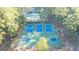 Aerial view showcasing the community's recreational amenities, including tennis and basketball courts at 1278 Heritage Dr, Villa Rica, GA 30180