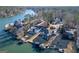 Expansive aerial view features waterfront homes with private docks along a peaceful lake at 1278 Heritage Dr, Villa Rica, GA 30180