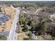 Aerial view of wooded lot located near shopping, religious center, and busy highway at 2218 Young Rd, Stone Mountain, GA 30088