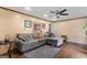 Comfortable living room with a ceiling fan, and hardwood floors offering a relaxing and open space at 2612 New Haven Dr, Jonesboro, GA 30236