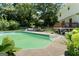 Backyard pool with patio, lounge seating, and a glimpse of the house at 2612 New Haven Dr, Jonesboro, GA 30236