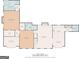 Detailed floor plan showcasing the layout of the first floor, highlighting the primary bedroom and kitchen at 8 Cameron St, Moreland, GA 30259