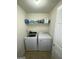 Laundry room featuring washer, dryer, and shelving with laundry products for a tidy space at 2976 Vining Ridge Ln, Decatur, GA 30034