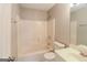 Clean bathroom with a shower-tub combination and a classic white sink and toilet at 5105 Cascade Hills Cir, Atlanta, GA 30331