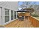 Outdoor deck with dining set and wooded views at 208 Pinnacle Ct, Peachtree City, GA 30269
