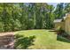 Large, private backyard surrounded by lush trees at 423 Holly Grove Church Rd, Peachtree City, GA 30269