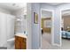 Hallway with views to bedrooms and bathroom at 423 Holly Grove Church Rd, Peachtree City, GA 30269