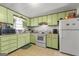 Functional kitchen with bright cabinets, white appliances, and generous storage at 1055 Adrian Sw Cir, Conyers, GA 30094