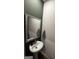 Compact powder room featuring a pedestal sink with a large mirror and grey accents at 237 Ivey Ter # 41, Temple, GA 30179
