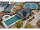 Aerial shot showing the pool and tennis courts at 2851 Fareed St, Douglasville, GA 30135