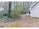 A serene backyard featuring lush greenery and trees, providing a private and peaceful outdoor space at 3821 Rex Mill Sq, Rex, GA 30273