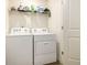 The laundry room features a washer, dryer, and wire shelf at 11882 Fuller St, Hampton, GA 30228
