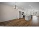 Bright kitchen and dining area with stainless steel appliances and modern lighting fixtures at 105 Creekside Knl, Grantville, GA 30220