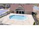 Aerial view of a community pool area, showcasing the fenced pool at 2455 Westlington Cir, Cumming, GA 30040