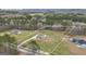 Aerial view of +/- 5.02 acres with a long driveway and two homes at 196 Old Highway 92, Fayetteville, GA 30215
