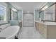 Spacious bathroom with a walk-in shower, soaking tub, and double vanities at 196 Old Highway 92, Fayetteville, GA 30215