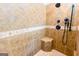 Modern shower with a built-in seat and stylish tile work at 260 Brookwood Ln, Fayetteville, GA 30215