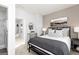 Cozy bedroom featuring a neatly made bed with stylish pillows and a view into the ensuite bathroom at 337 Skylar Se Way, Atlanta, GA 30315