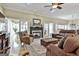 Inviting living room featuring a fireplace, hardwood floors, and comfortable seating at 300 The Enclave, Peachtree City, GA 30269