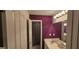 Bathroom featuring vanity, mirror, and shower with patterned curtain at 255 Squire Ln, Fayetteville, GA 30214
