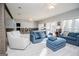 Spacious living room features plush seating, gray walls and wood paneled accents and lots of natural light at 2304 Larchmont Ct, Villa Rica, GA 30180