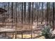 Wooden deck surrounded by a forest, perfect for outdoor relaxation and enjoying nature's beauty at 222 Providence Rd, Fayetteville, GA 30215