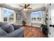 Cozy living room showcasing hardwood floors, natural light, and neutral paint at 105 Coogler Way, Brooks, GA 30205