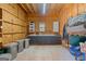 Workshop with workbench and ample storage space for tools and equipment, enhancing functionality at 105 Coogler Way, Brooks, GA 30205