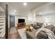 Spacious finished basement with a comfortable seating area, wet bar, and modern entertainment setup for relaxation at 2341 Elmwood Se Cir, Atlanta, GA 30339
