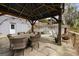 Backyard patio with covered outdoor dining and an outdoor fire pit at 2341 Elmwood Se Cir, Atlanta, GA 30339