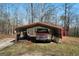 Sturdy carport structure sheltering a red pickup truck and providing additional outdoor storage solutions at 680 Milligan Creek Rd, Roopville, GA 30170