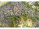 Drone shot of a wooded lot highlighting a home, deck, above-ground pool, and serene wooded surroundings at 370 Burton Dr, Douglasville, GA 30134