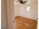 Cozy bedroom with hardwood floors and a ceiling fan, offering a comfortable and inviting space at 1433 Butler St, Jonesboro, GA 30236