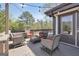 Cozy outdoor deck with outdoor furniture, wooden floor and string lights at 509 Eskew Rd, Mcdonough, GA 30252
