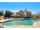 Expansive backyard with a kidney-shaped pool, mature trees and an outdoor seating area at 3149 Hidden Falls Ne Dr, Buford, GA 30519