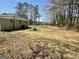 A large, mostly bare backyard space with a metal fence and large propane tank at 103 Greenwood Dr, Stockbridge, GA 30281
