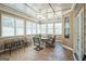 Relaxing sunroom with lots of natural light and a dining table for leisure time activities and Gathering gatherings at 132 Westmont Way, Tyrone, GA 30290