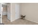 Bedroom with fresh paint, neutral carpet, closet, and decorative wall art at 71 Russell Rd, Mcdonough, GA 30252