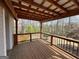 Covered wooden deck overlooking backyard provides a private outdoor space at 125 Mcintosh Estates Dr, Sharpsburg, GA 30277