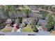 Aerial shot of upscale neighborhood with manicured lawns, mature trees, and nearby lake at 4852 Jacobs Cove Pt, Buford, GA 30519