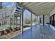 Covered back porch with a brick paver patio, offering a serene view of the backyard at 4852 Jacobs Cove Pt, Buford, GA 30519