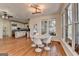 Eat-in kitchen with stainless steel appliances and a modern light fixture at 4852 Jacobs Cove Pt, Buford, GA 30519