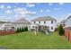 Large backyard features a playset and well-maintained lawn, great for Gathering fun at 4365 Sunflower Cir, Cumming, GA 30040