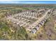 An aerial shot shows a dense suburban neighborhood with tree lined streets and well-kept homes at 1734 Tricklin Spgs, Mcdonough, GA 30252
