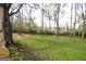 A tranquil backyard with green grass, mature trees, and tree roots visible at 237 Summerford Pl, Stockbridge, GA 30281