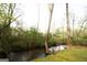 A serene creek view, surrounded by lush greenery and mature trees at 237 Summerford Pl, Stockbridge, GA 30281